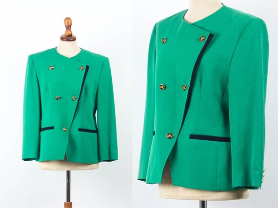 Vintage 1980s Blazer, 80s Vintage Blazer, Green Bl