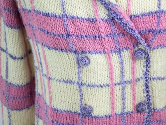 60s Vintage, Wool Cardigan, Hand Knitted, Handmad… - image 4