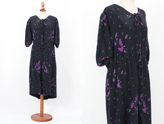 Silk Dress, 40s Vintage Dress, Swing Style, 40s Fa