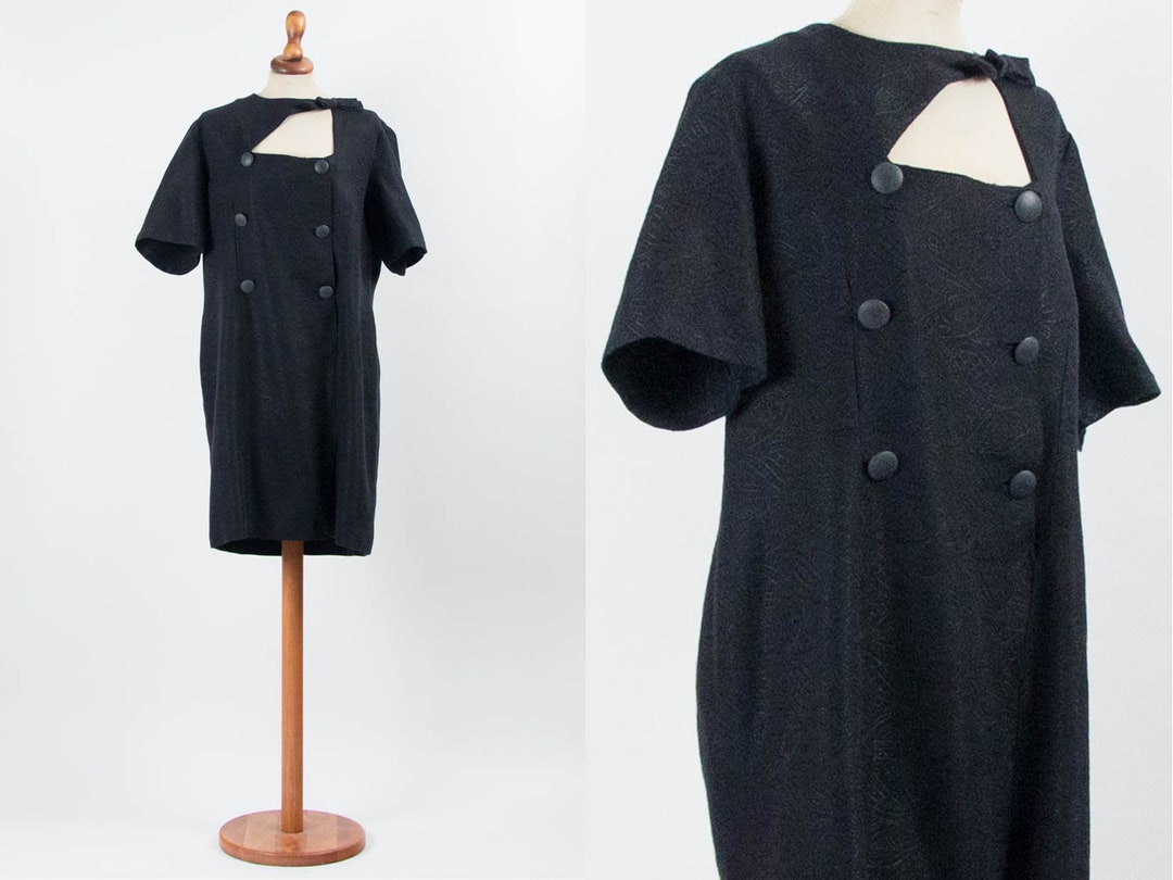 1960s Black Dress Mod Dress European Vintage Knee Dress - Etsy