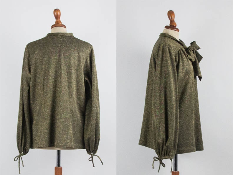 40s Vintage Blouse, Lurex Top, Forties Authentic, Bow Blouse 40s Vintage Blouse, Lurex Top, Forties Authentic, Bow Blouse
