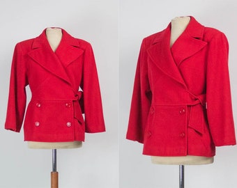 Red Jacket, Valentino Vintage, Valentino Boutique, Elegant Jacket, Long Sleeves, 70s Vintage, Size S M