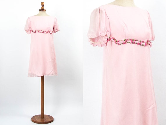 Vintage Dress Pink, Romantic Dress, 1960s Dress, … - image 1