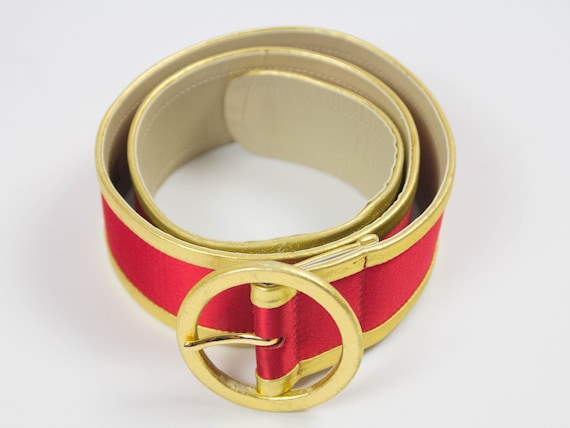 Vintage Red Belt Valentino Gold Red Valentino Garavani 80s 