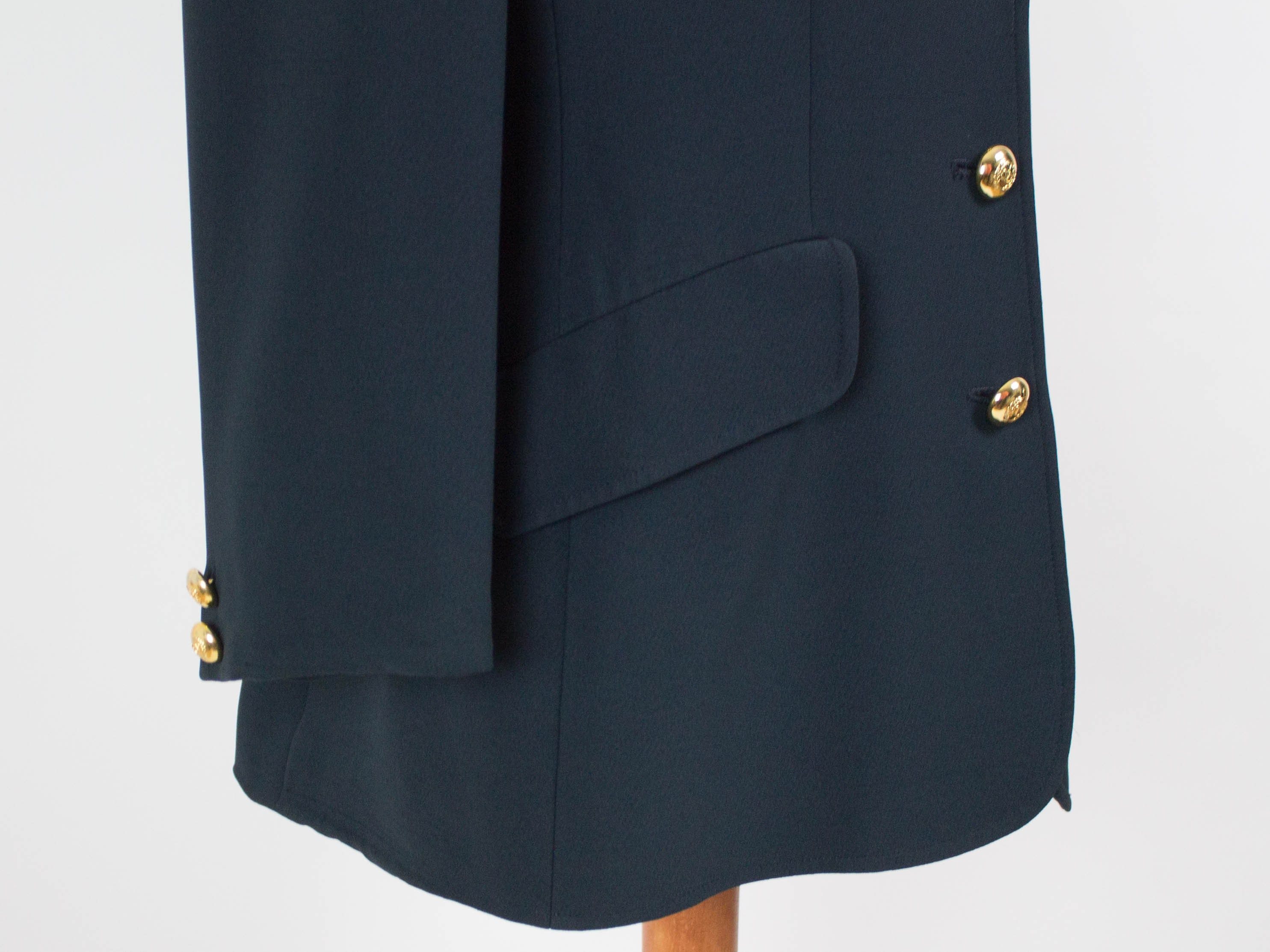 1980's Valentino Navy Chalk Stripe Blazer