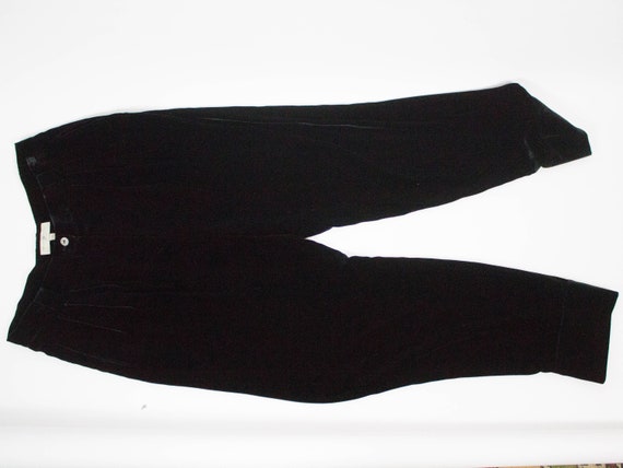 Midnight Blue Velvet, Vintage Trousers, Large Fit… - image 9