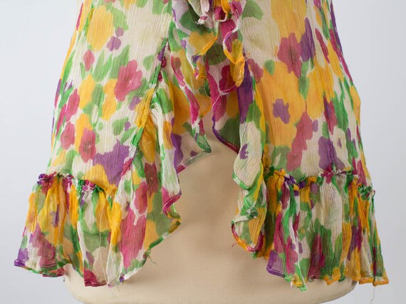 Silk Blouse, 1990s Floral, Flowers Vintage Top, F… - image 9