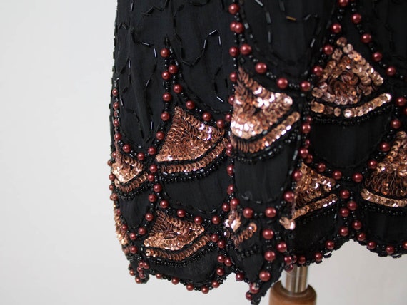 vintage 80's blouse, 1980s beaded tunic, evening … - image 6