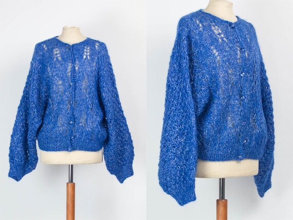 Knit Sweater, Knit Top, 70s Vintage, Wool Mohair,