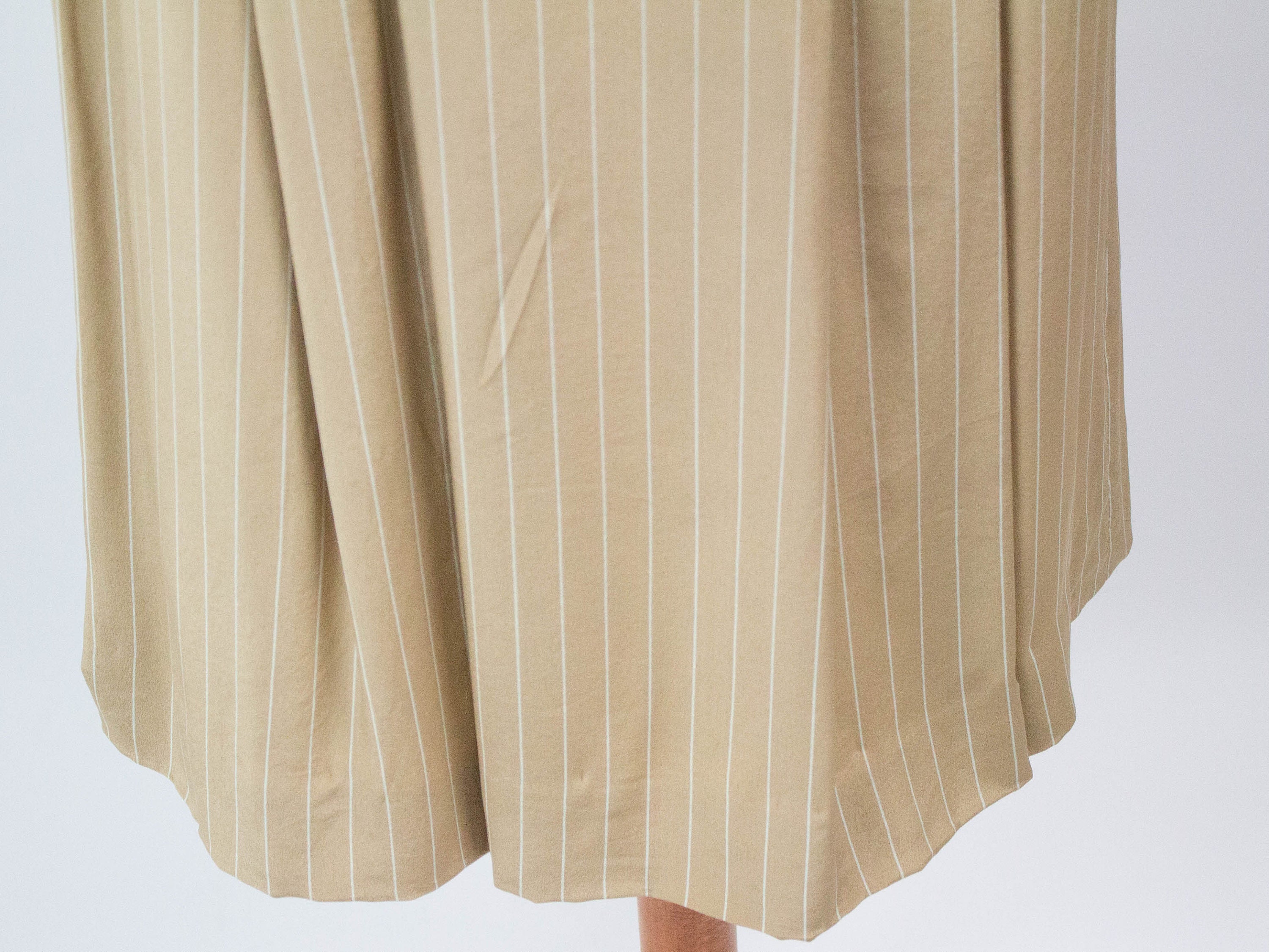 Pinstripe Silk Skirt 60s Vintage 1960s Tailored Beige | Etsy