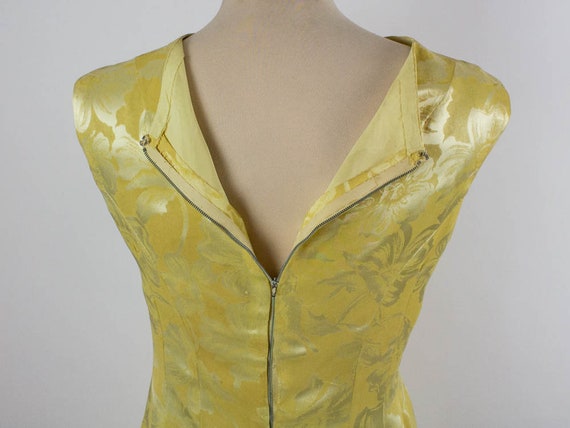 60s Yellow Suit, Brocade Flowers Dress, 2 Pieces … - image 8