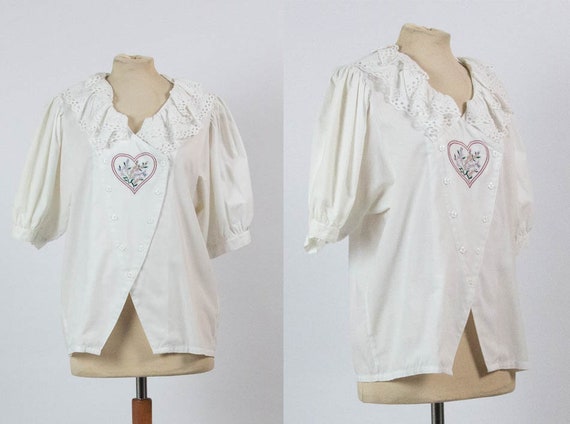 Dirndl, Dirndl Blouse, 70s 80s Vintage, Austrian,