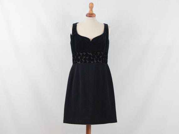 1980s Dress Vintage 80s Dress Black Velvet Dress | Etsy