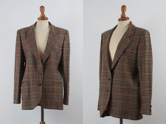 80s Fendi Jacket, Vintage Fendi, Tartan Jacket, S… - image 1