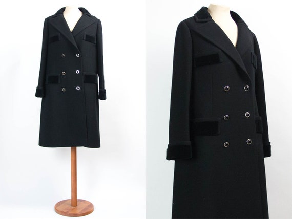 Winter Coat Black, 50s Vintage Coat, Elegant Women