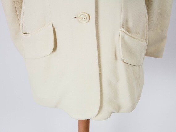 White Formal Jacket, 90s Makes 60s, Button jacket… - image 7