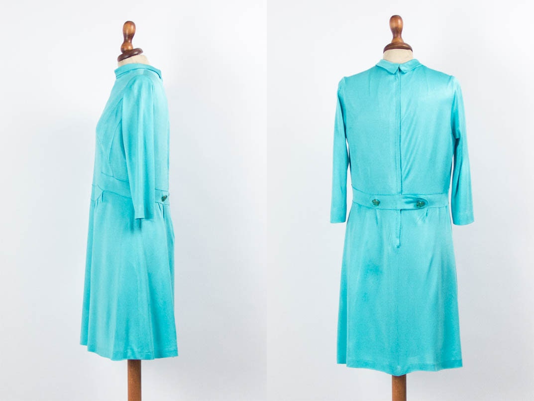 Vintage 60s Dress Mod 60s Dress Blue Turquoise Modette - Etsy