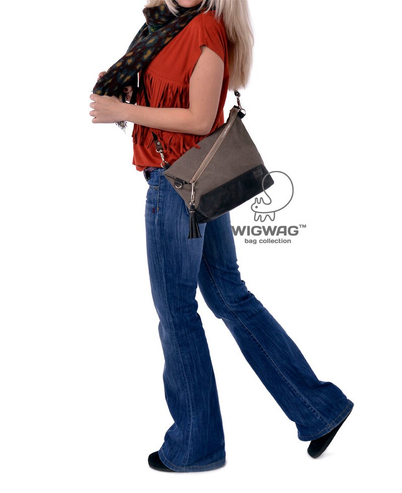 shoulder bag women/'s crossbody canvas bag canvas leather bag crossbody bag small bag convertible bag oblique zipper bag Women/'s bag