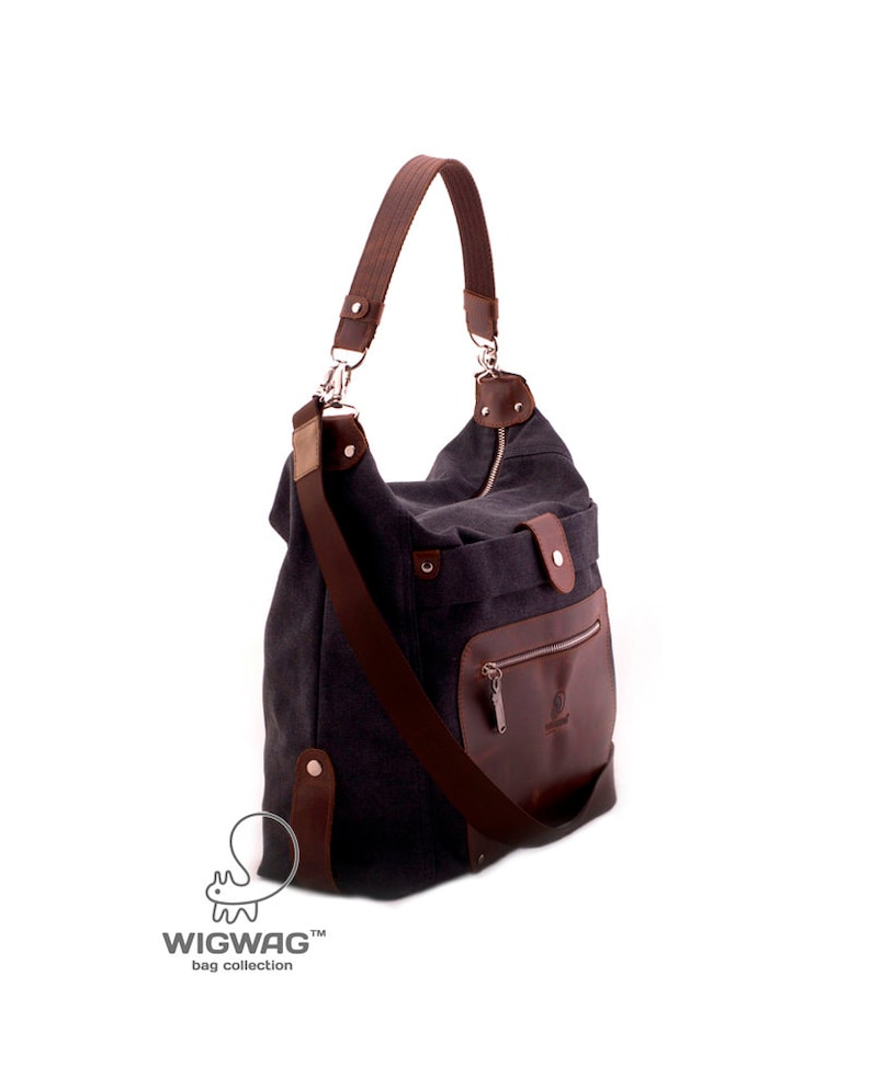 Leather Canvas Bag Womens Canvas Bag Crossbody Bag Etsy