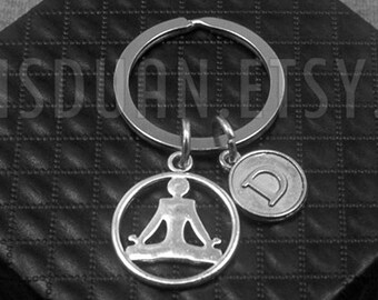 Chakra Key chain -Yoga Keychain -Initial Keychain -Your Choice of A to Z