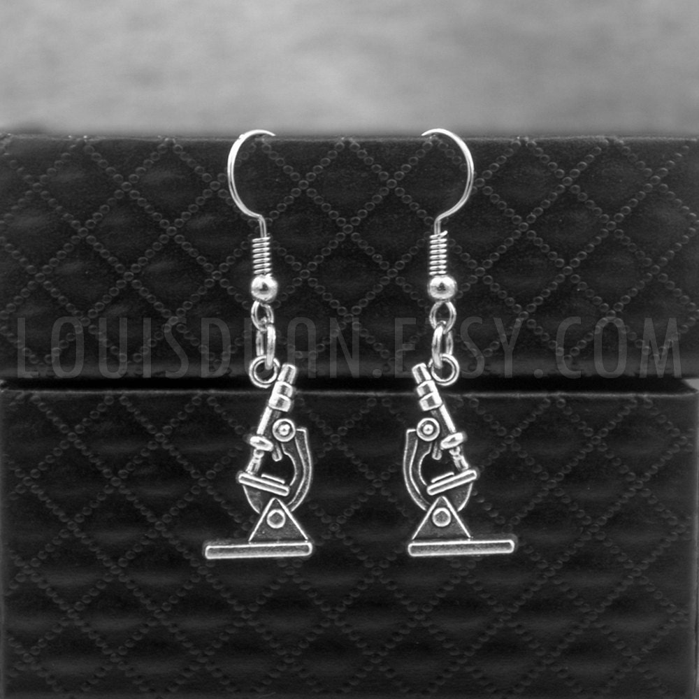 Laboratory Microscope Biology Earrings Chemistry Earrings Etsy