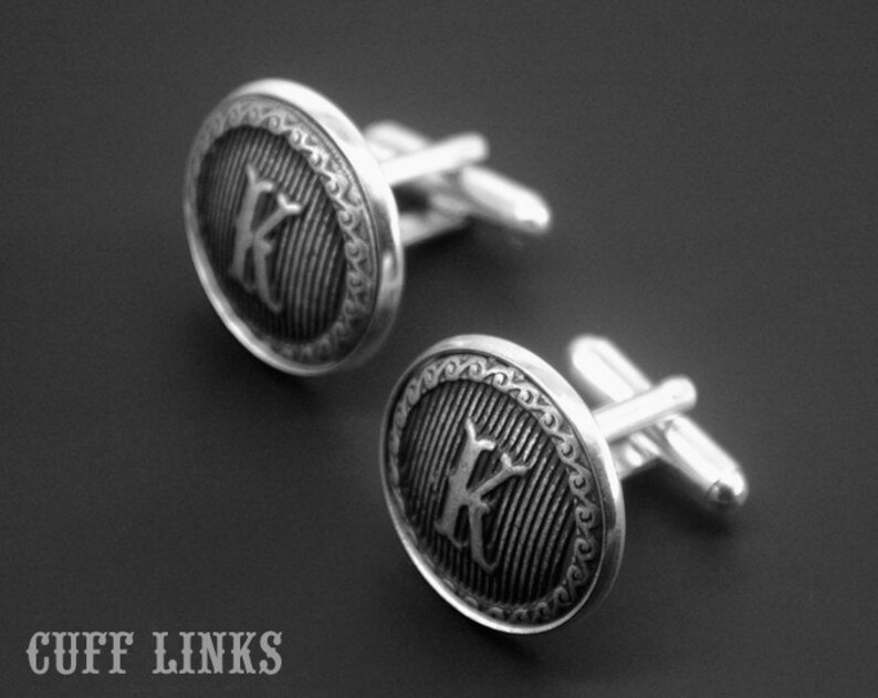 Mens Cufflinks Initial Cuff Links Letter Cufflinks Monogram Etsy