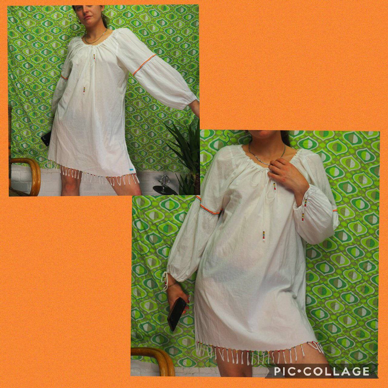 White Embroidered Boho Dress Tassel Dress Swim Cover up Etsy