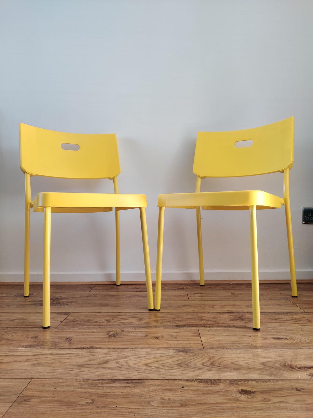 Pair of Vintage IKEA Herman Chairs 2000s Y2k Bright Yellow Plastic. - Etsy