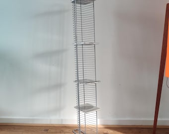 Wavy Wire Post Modern CD Tower 1990s Y2k Vintage, Very Tall Holds