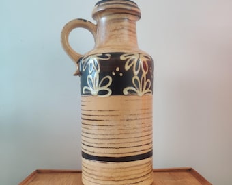 Vintage Scheurich Floor Vase 407-45, West German Pottery, 1960s Mid-Century Modern