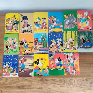 Vintage Disney postcards made in Italy circa 1980s.