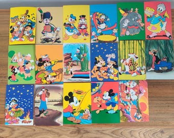 Vintage Disney Postkarten hergestellt in Italien um 1980er Jahre.