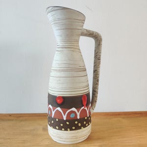 Jarrón, jarra o cántaro con asa de Carstens Tonnieshof, número 1158/22, Austria, cerámica de Alemania Occidental, años 50/60.