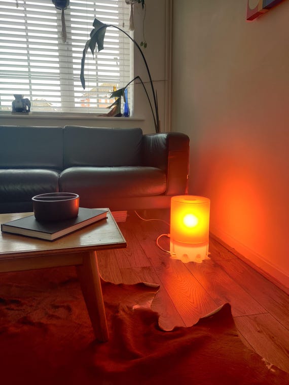 Rare Vintage 90s Habitat Made in Italy Orange Plastic Lamp