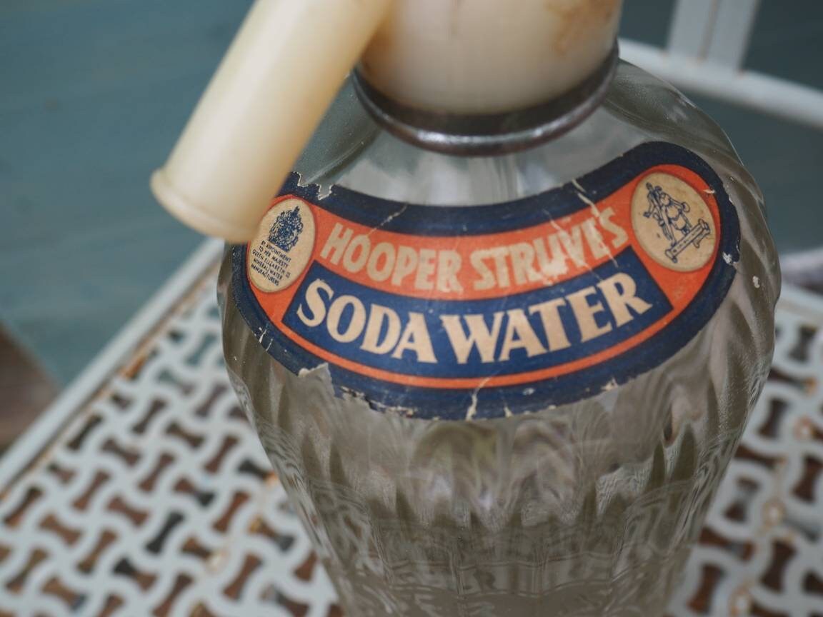 Vintage Glass Soda Water Glass Bottle Hooper Struve Syphon Etsy