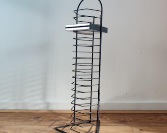 2000s Ikea CD Storage Rack, Vintage Ikea Vink CD Organizer, Silver