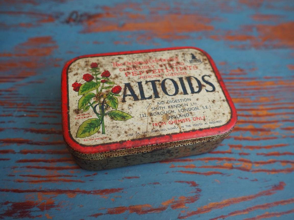 vtg Sealed Altoids Made Great Britain Metal Flip Top Tin Peppermints  unopened