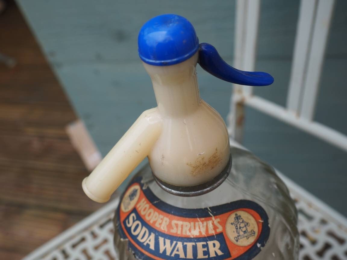 Vintage Glass Soda Water Glass Bottle Hooper Struve Syphon Etsy