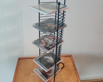 Wavy Wire Post Modern CD Tower 1990s Y2k Vintage, Very Tall Holds