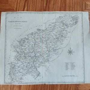 Map of Northampton 1805 map, published by John Stockdale, antique map, ephemera.