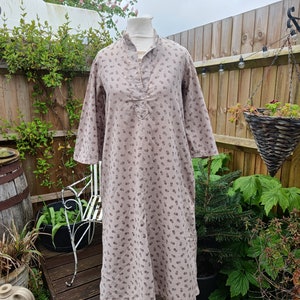 Vintage 1970s LAURA ASHLEY Made in Wales Dyers and Printers Cotton Tunic Dress