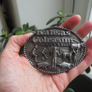 Kansas Coliseum Wichita, Heavy Metal Belt Buckle Vintage