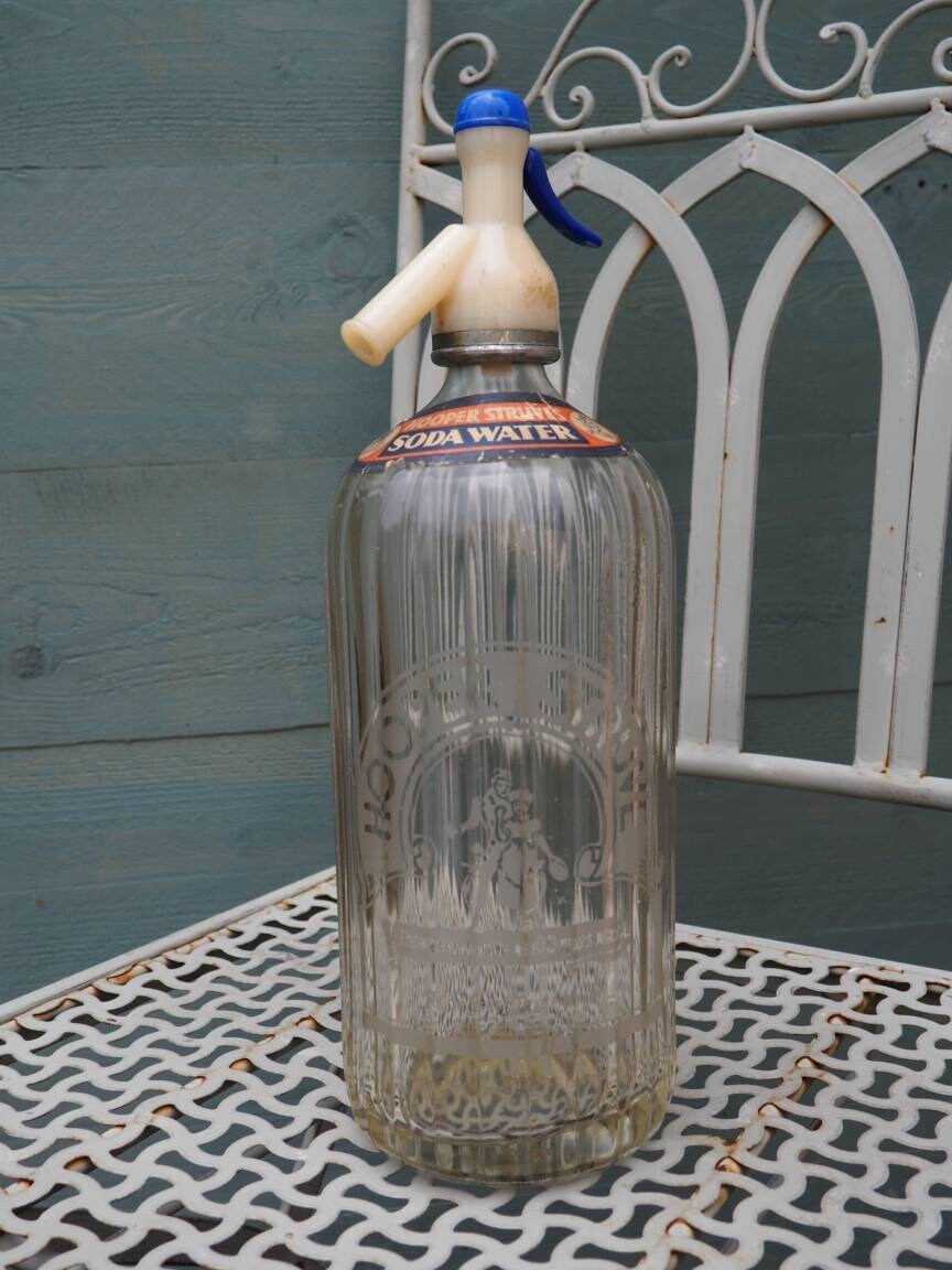 Vintage Glass Soda Water Glass Bottle Hooper Struve Syphon Etsy