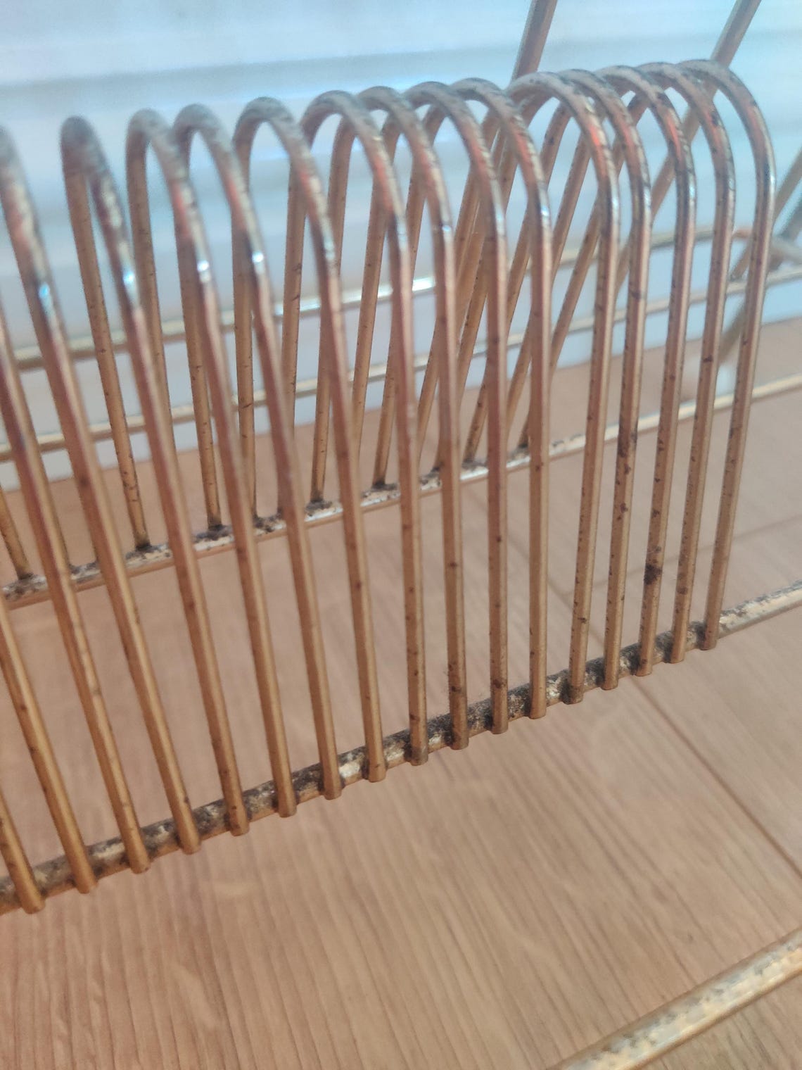Atomic Style LP Record Display Rack, Goldtone Mid Century Wire Vinyl Ep ...