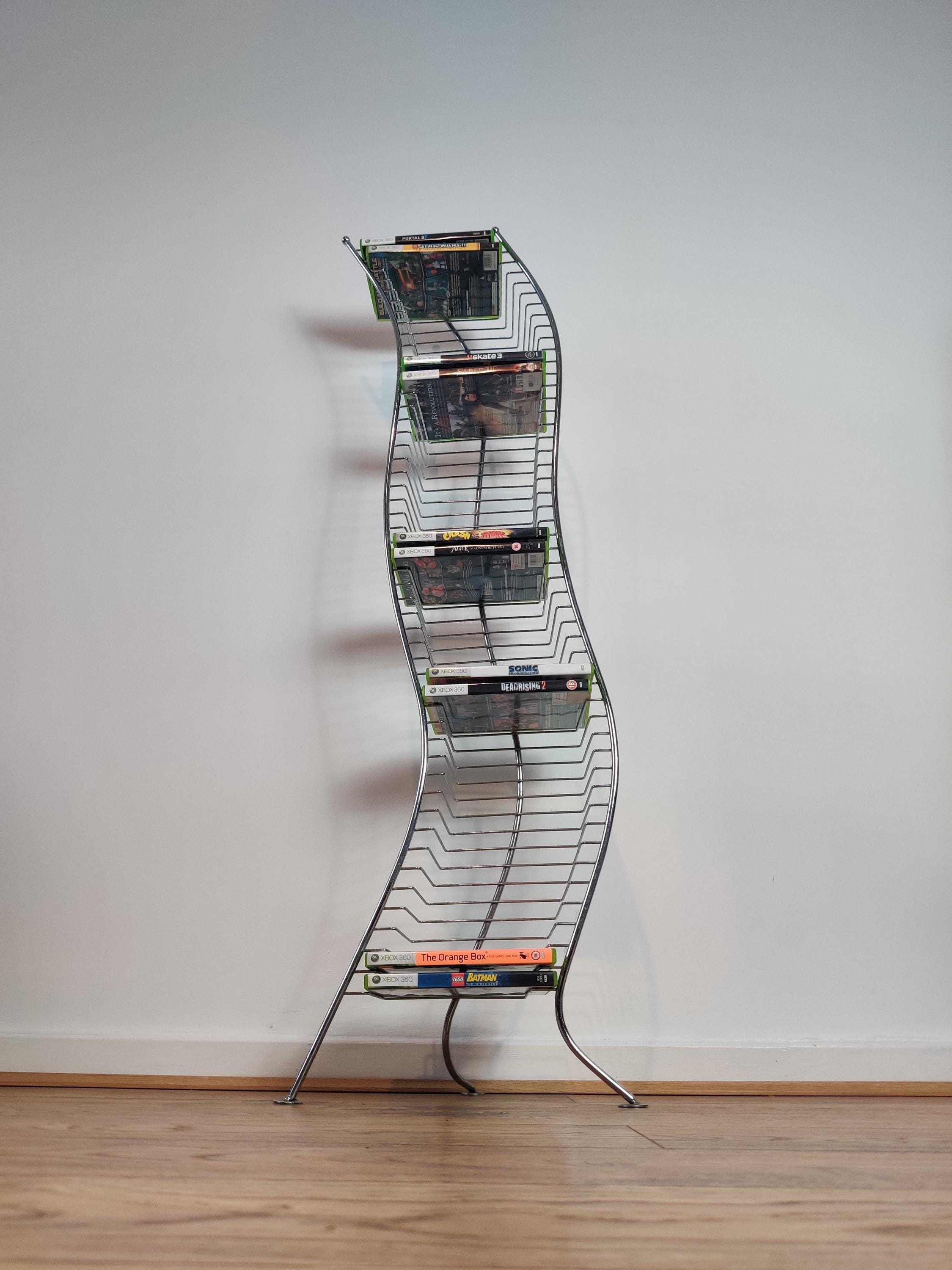 Wavy Wire DVD Tower, Post Modern, Very Tall Holds 50 Dvds