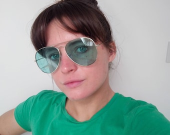 Deadstock Green/Blue Aviators Sunglasses  UV protected Coloured Lense