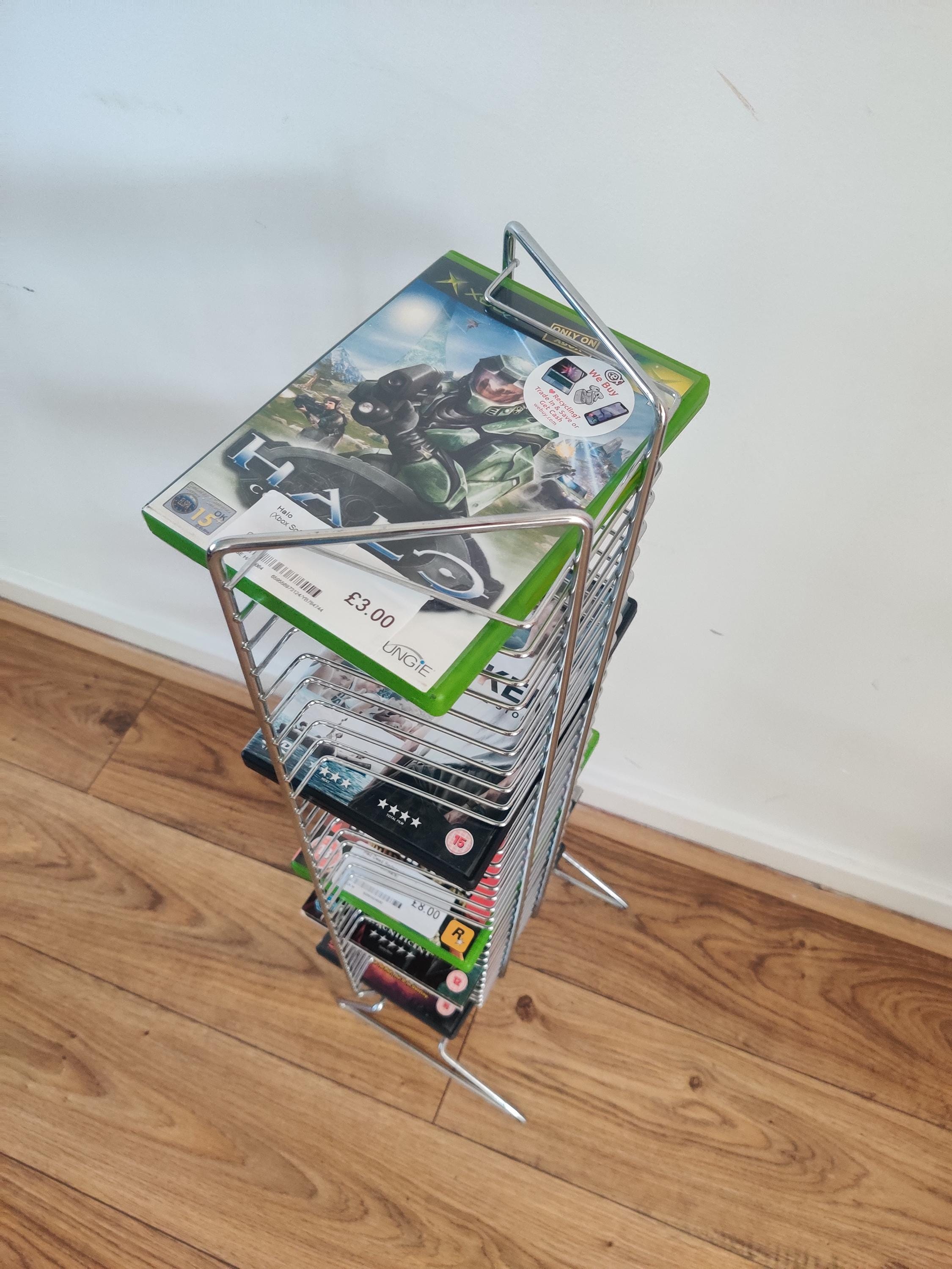 Vintage Wire DVD Tower, Post Modern Media Storage, Holds 50 Discs