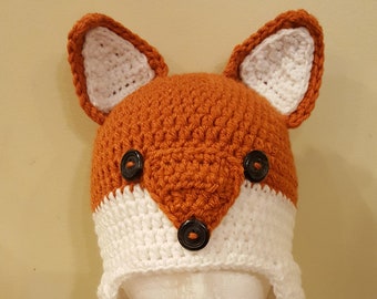 what does the fox say, Crochet fox hat, silly fox hat, infant to adult sizes, handmade crochet hat, fox