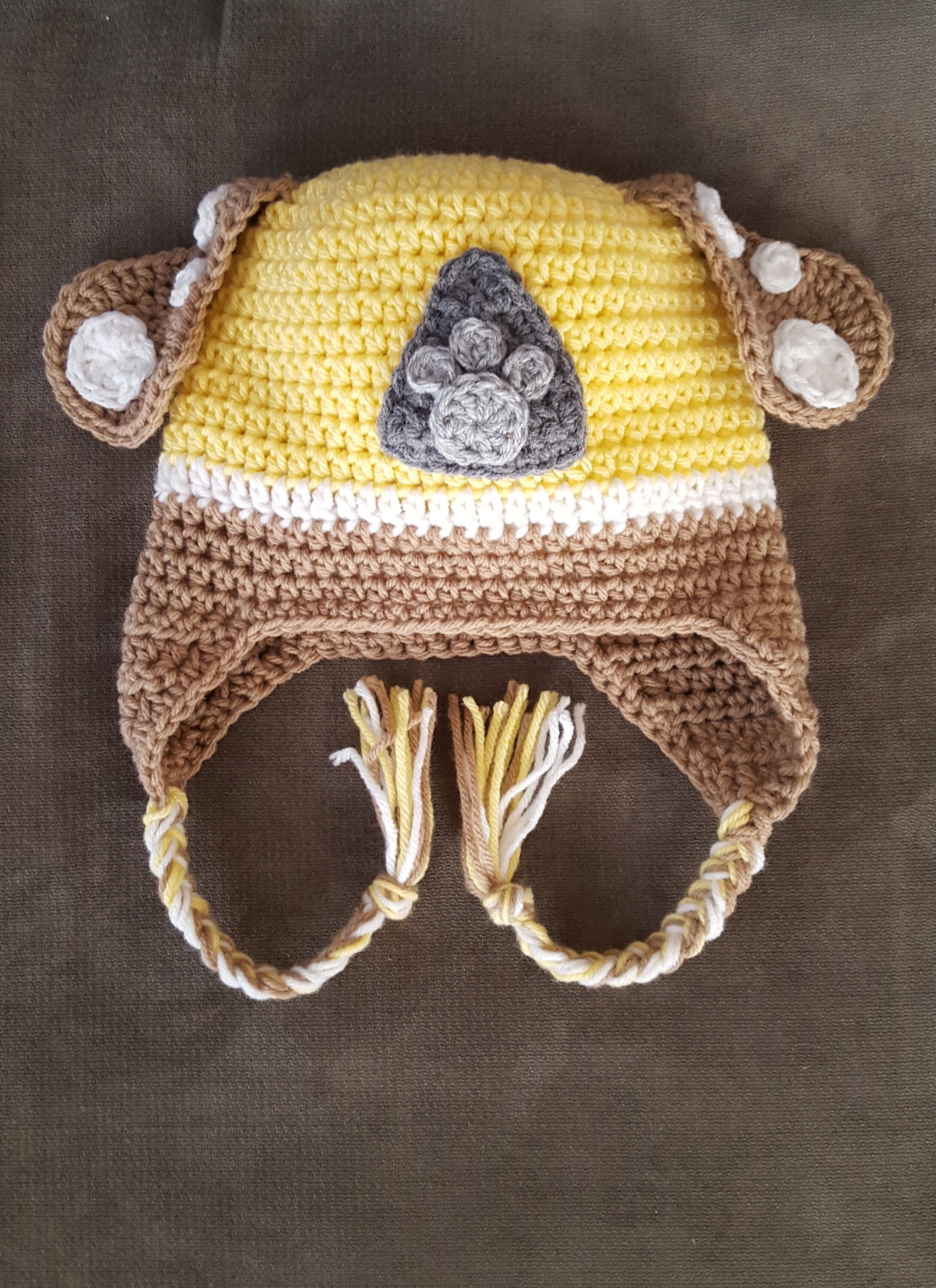 Paw Patrol Crochet Hat Rubble Paw 