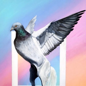 Fowl Play Original Painting on Canvas, Colorful Art, Acrylic Painting, Original Painting, Wall Art